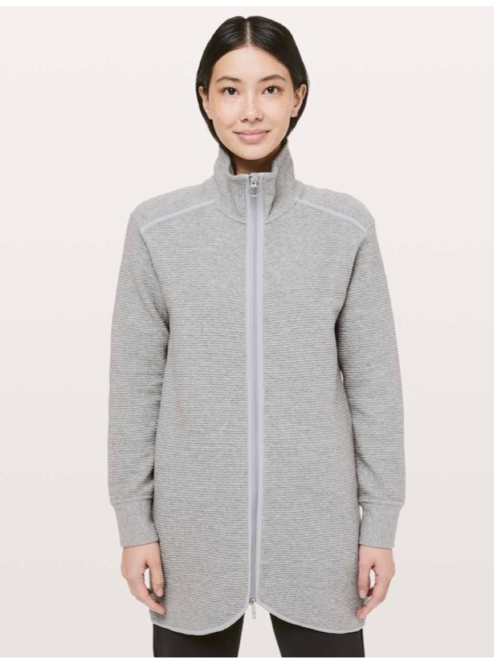 lululemon On Repeat Long Zip Jacket in Heather Gray Excellent Condition size 4